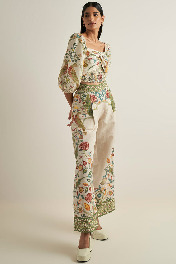 Buy Ranna Gill Geometric Printed Pants, Multi Color Women